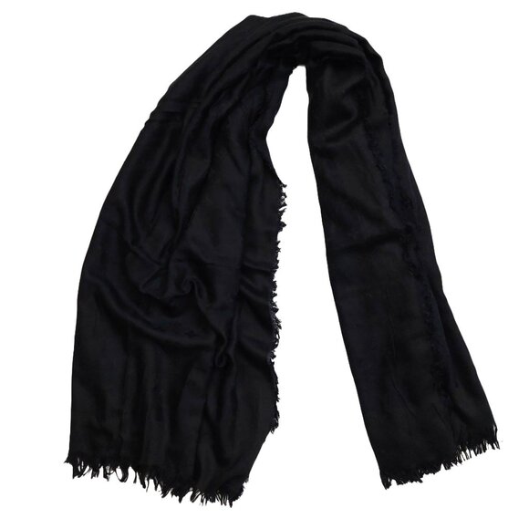 LOUIS VUITTON LV Luxury Vintage Black Monogram Scarf Shawl Wrap - Picture 7 of 11